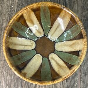 Vintage Dryden Ceramics Bowl Arkansas Stoneware Rustic‎ Earth Tones Round Retro